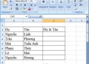 Cách gộp 2 cột Họ và Tên trong Excel không mất nội dung (st)