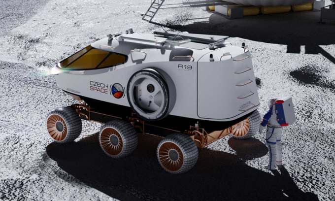 Thiết kế xe điện 4 chỗ Luniaq chạy trên Mặt Trăng. (Ảnh: Xtend Design)