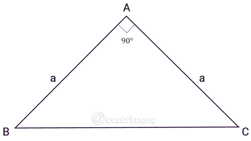 Tính diện tích S tam giác vuông cân