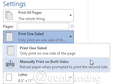 Chọn Manually Print on Both Side 