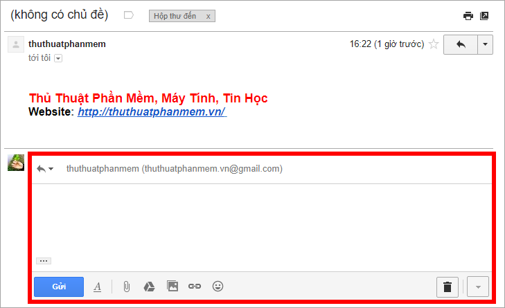 Soạn thư trong khung soạn thư ở phía dưới, sau đó nhấn Gửi