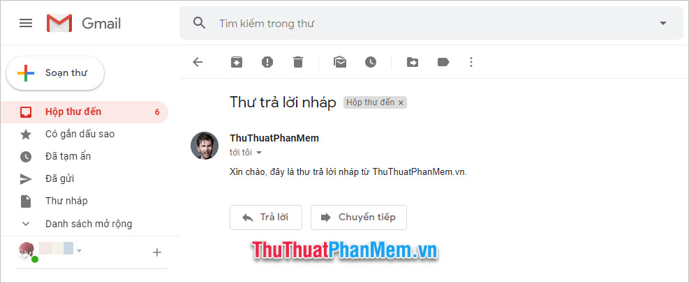 Địa chỉ thư gửi tới sẽ là Gmail con bạn đã thêm vào