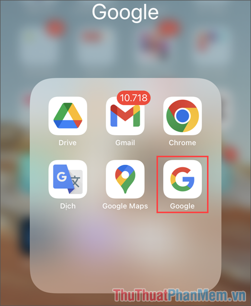 Mở ứng dụng Google trên điện thoại iPhone