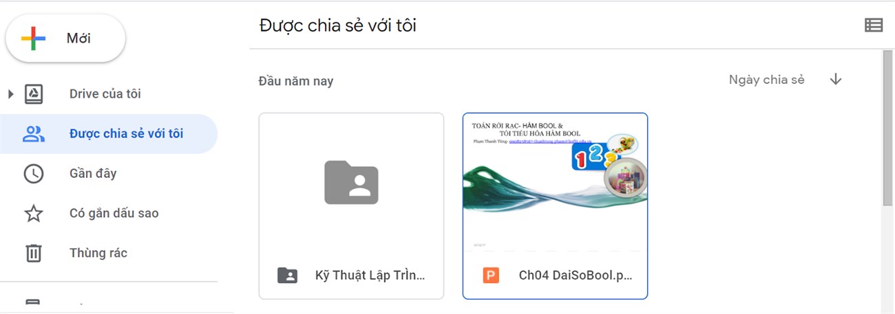 Những người chia sẻ tập tin với bạn