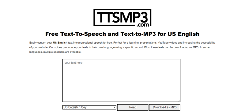 Phần mềm đọc tiếng Anh chuẩn online - ttsMP3