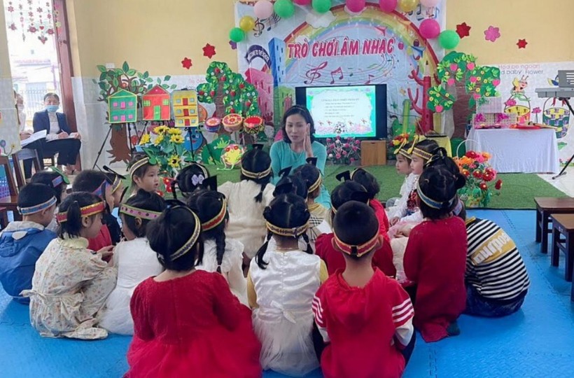 Một lớp học của Trường Mầm non Nhân Mỹ, huyện Lý Nhân (Hà Nam).